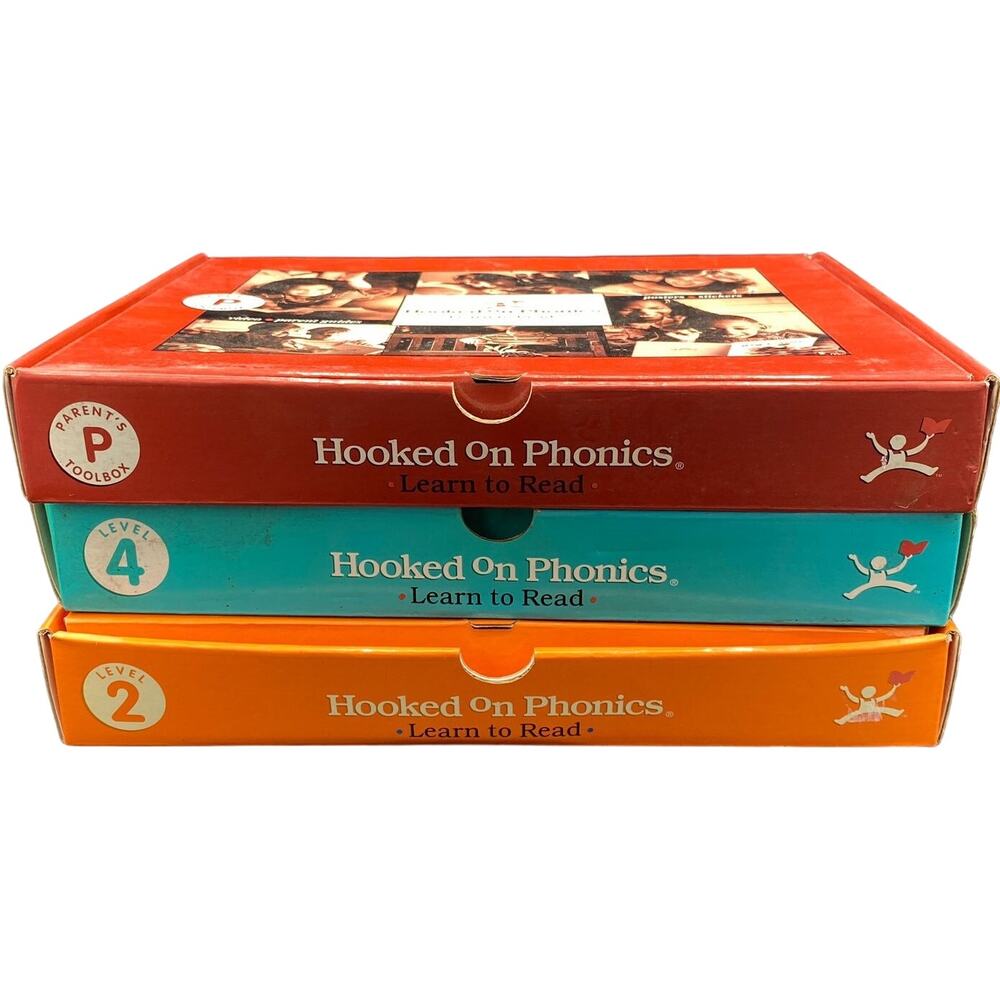 3 Hooked On Phonics Learn To Read Cassette Homeschool  level 2,4 & Parent's